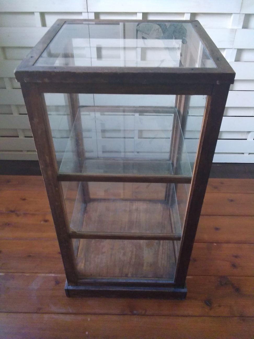 ガラスキャビネット　アンティークカウンターキャビネットショーケース　ガラスケース