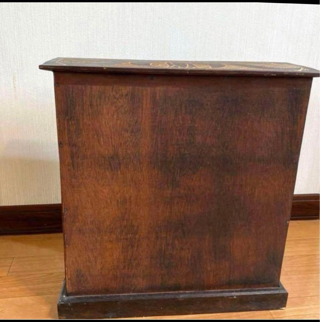 レトロアンティーク家具アジアン家具ディスプレイ棚木製家具ロータス蓮の花手彫り彫刻