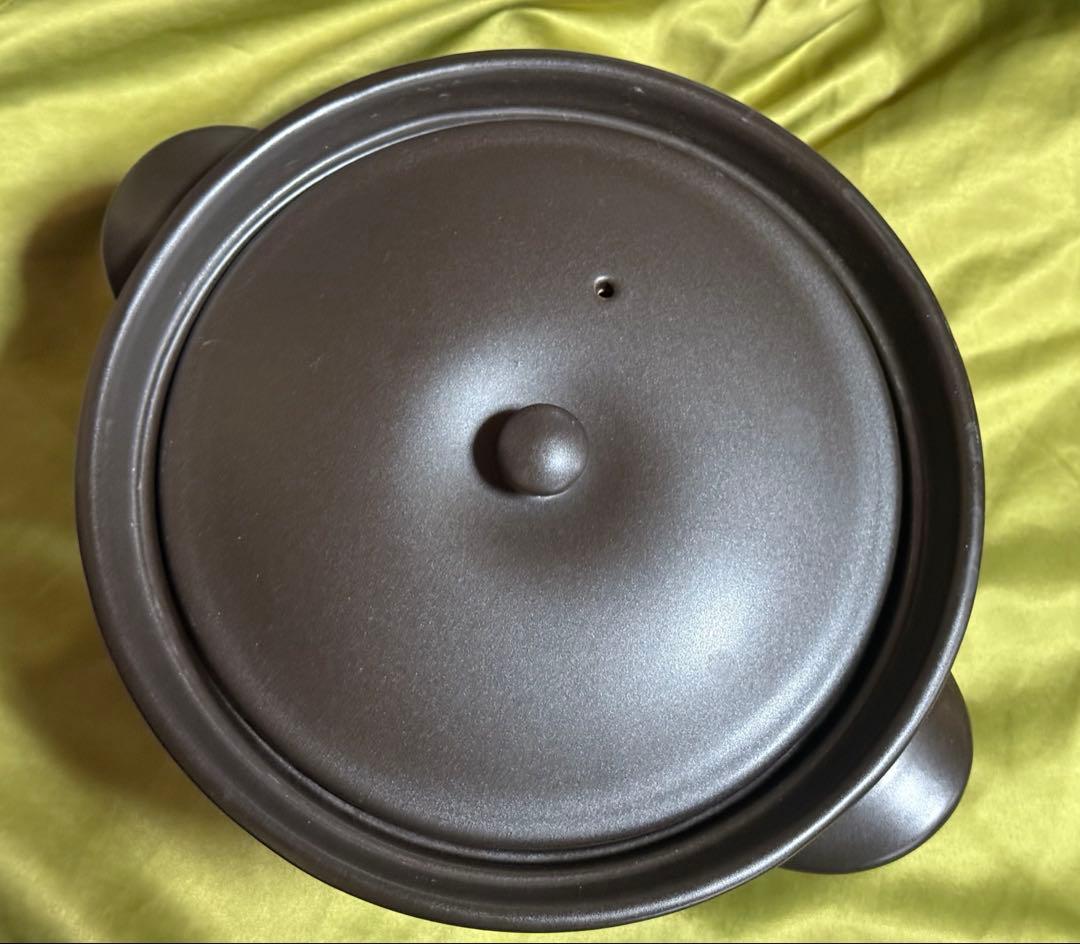 磁性鍋　黒い土鍋 蓋・蒸し器付き