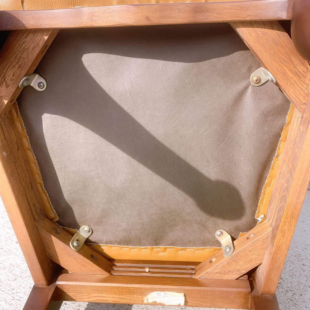 【送料込③】IDC大塚家具 クイーンズ アンティーク レザーダイニング椅子 猫脚