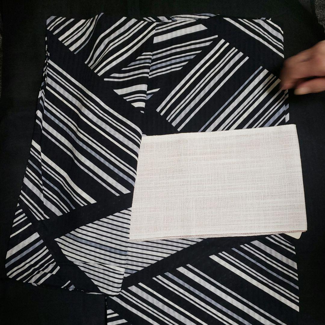 高級日本製 【夢工房】麻100％半幅帯