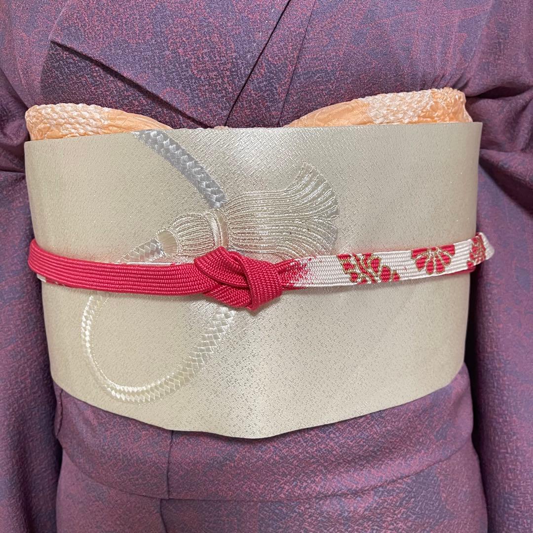 k181 単衣 色無地 洗える着物 うそつき袖 一つ紋 身丈149裄丈64.5