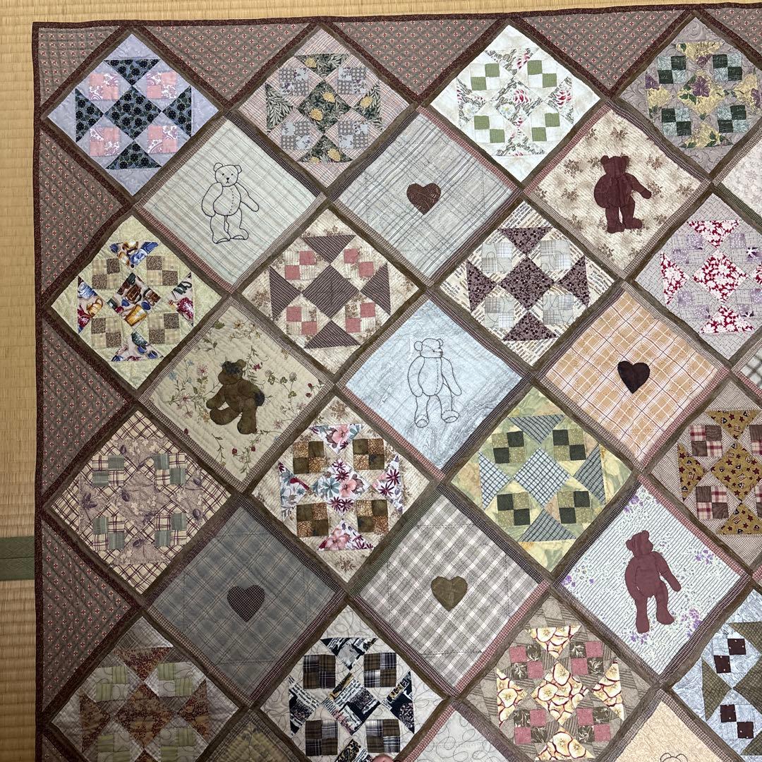 手作り大判パッチワークキルト タペストリー