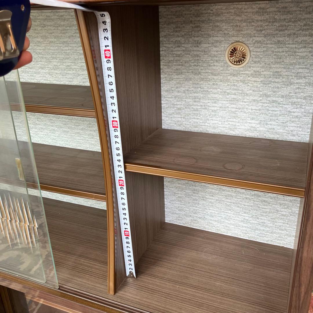 昭和レトロ ミッドセンチュリー 古家具 飾り棚 サイドボード 装飾ガラス戸