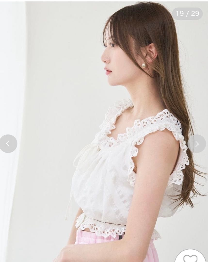 【正規品】スナイデル クロップドコットンフリルブラウス✨新作新品✨ WHT