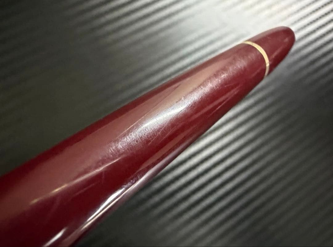 美品 エボナイト芯 モンブラン 144 ボルドー 全金 EF 極細字 万年筆