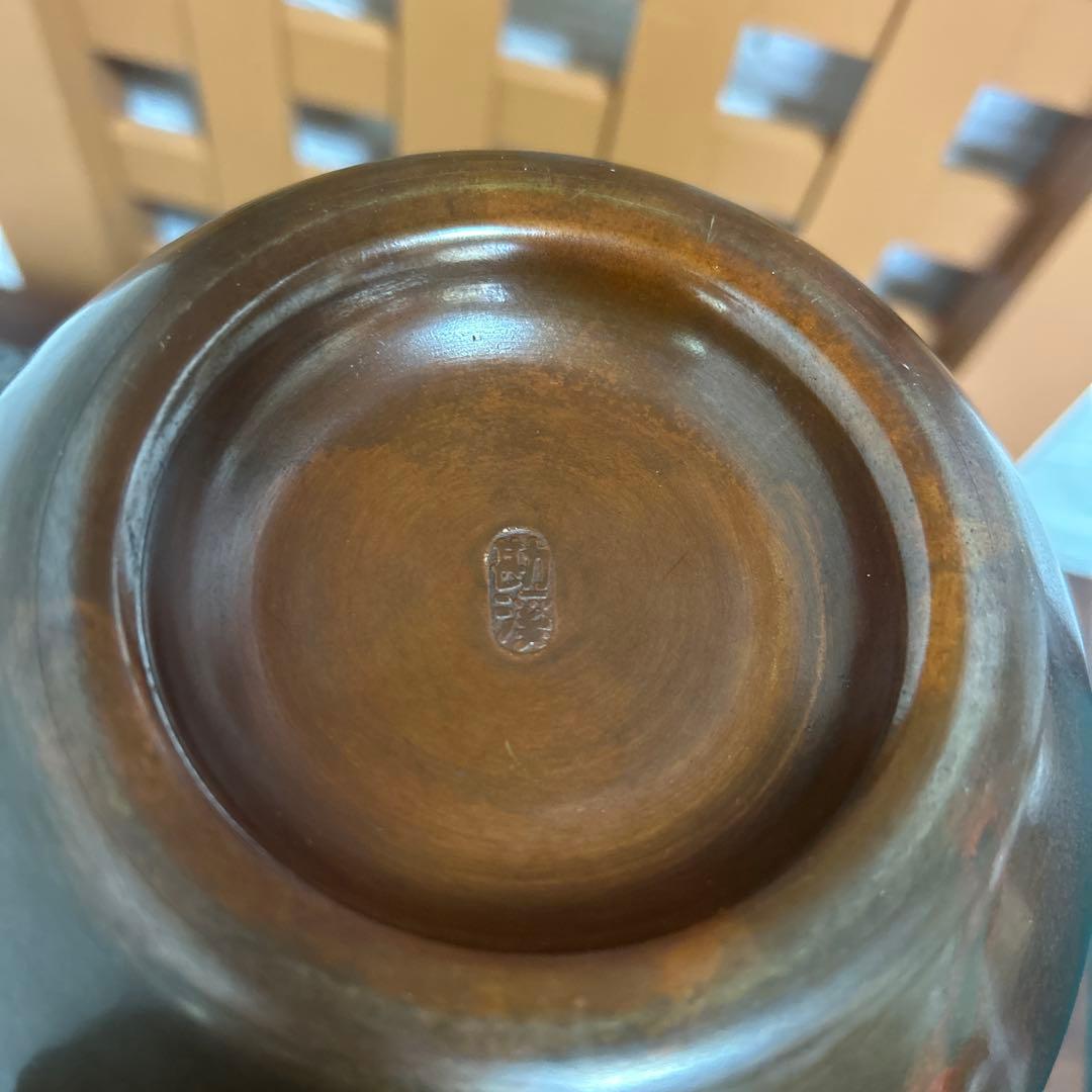 勘溪作　青銅花瓶　美品　工芸品