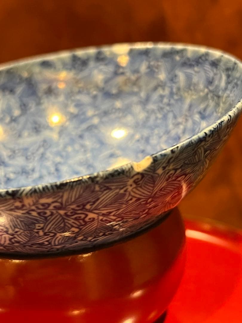 中国染付お碗東雲堂製明治？日本製お茶碗名品アンティーク唐物古美術品骨董江戸青磁