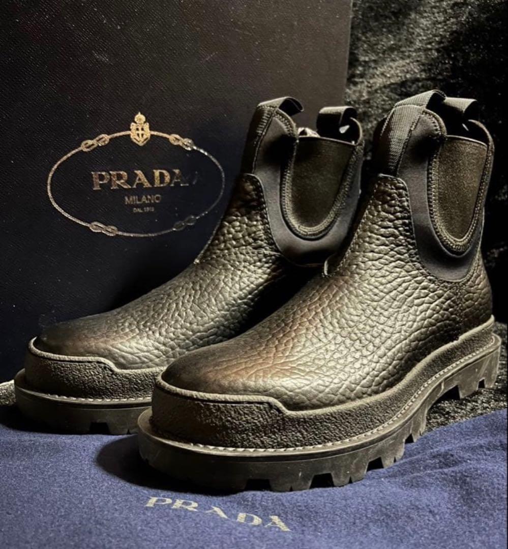 PRADA ブラック サイドゴアブーツ