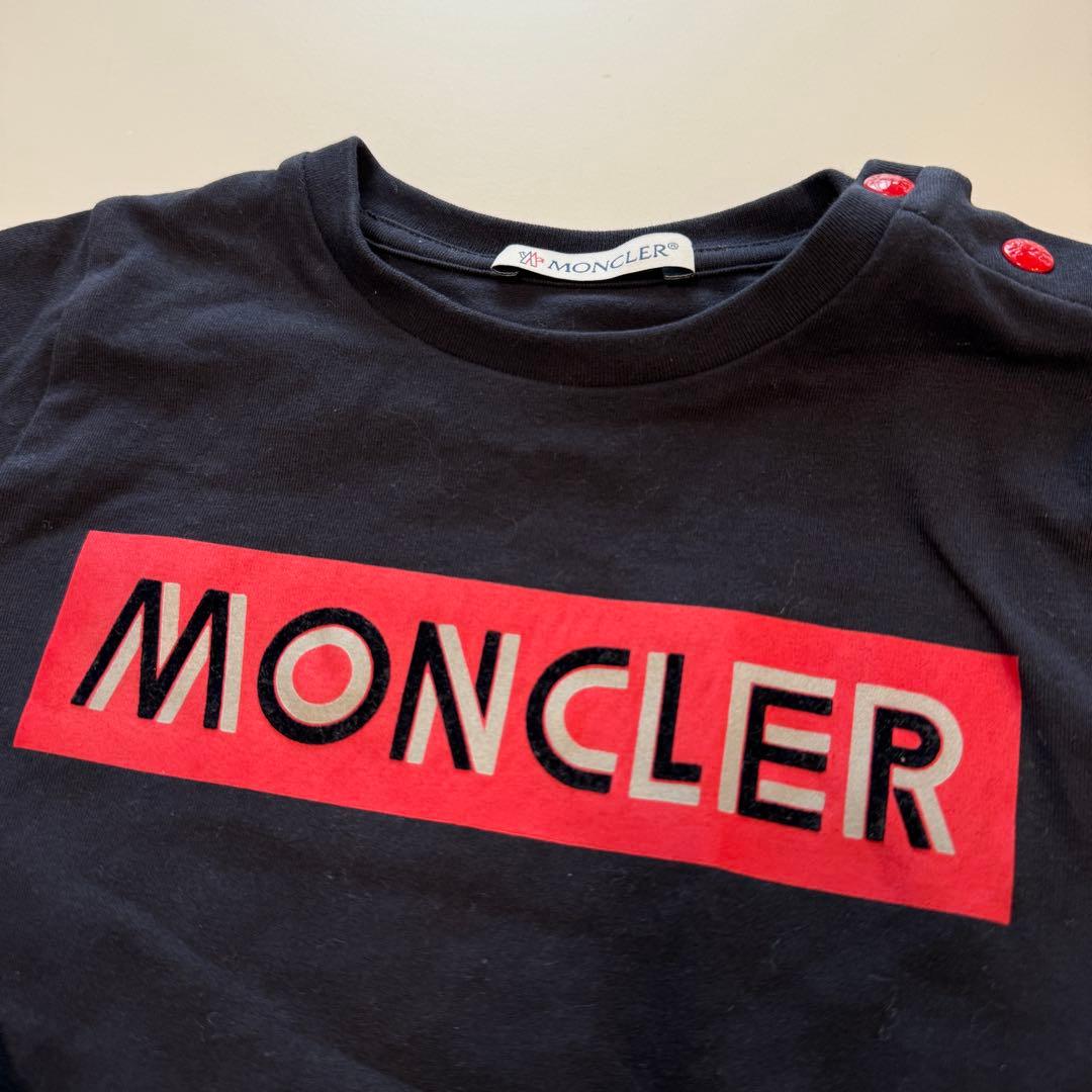 【極美品】MONCLER モンクレール　ネイビー ロゴ Tシャツ 2A 95cm