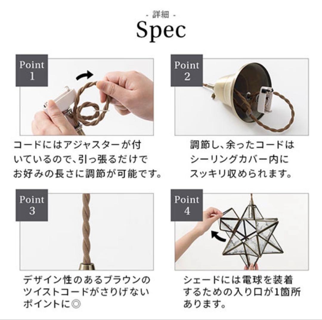 noji 星型ペンダントライト ブラック