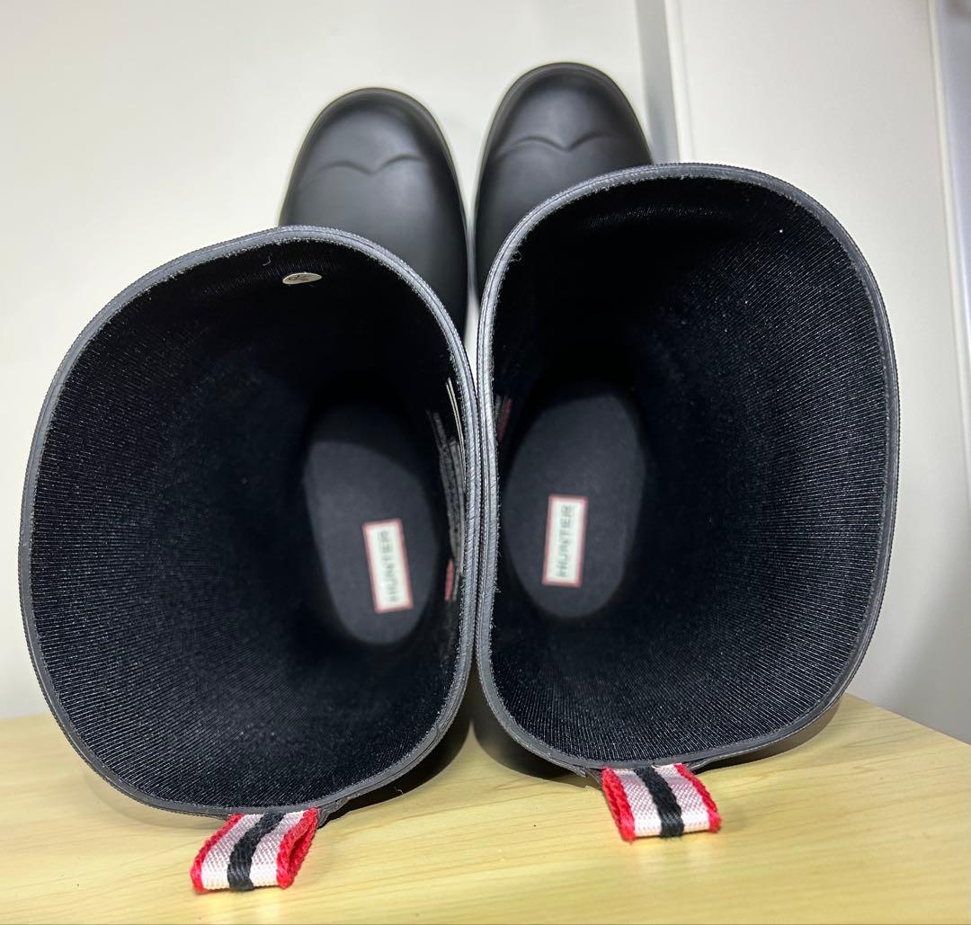 26.5〜27㎝★美品HUNTERショートレインブーツUK8ハンター長靴 プレイ