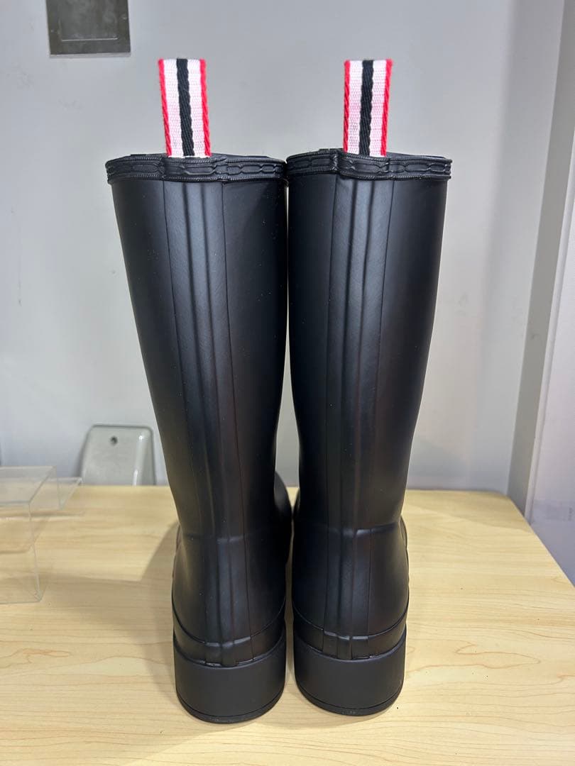 26.5〜27㎝★美品HUNTERショートレインブーツUK8ハンター長靴 プレイ