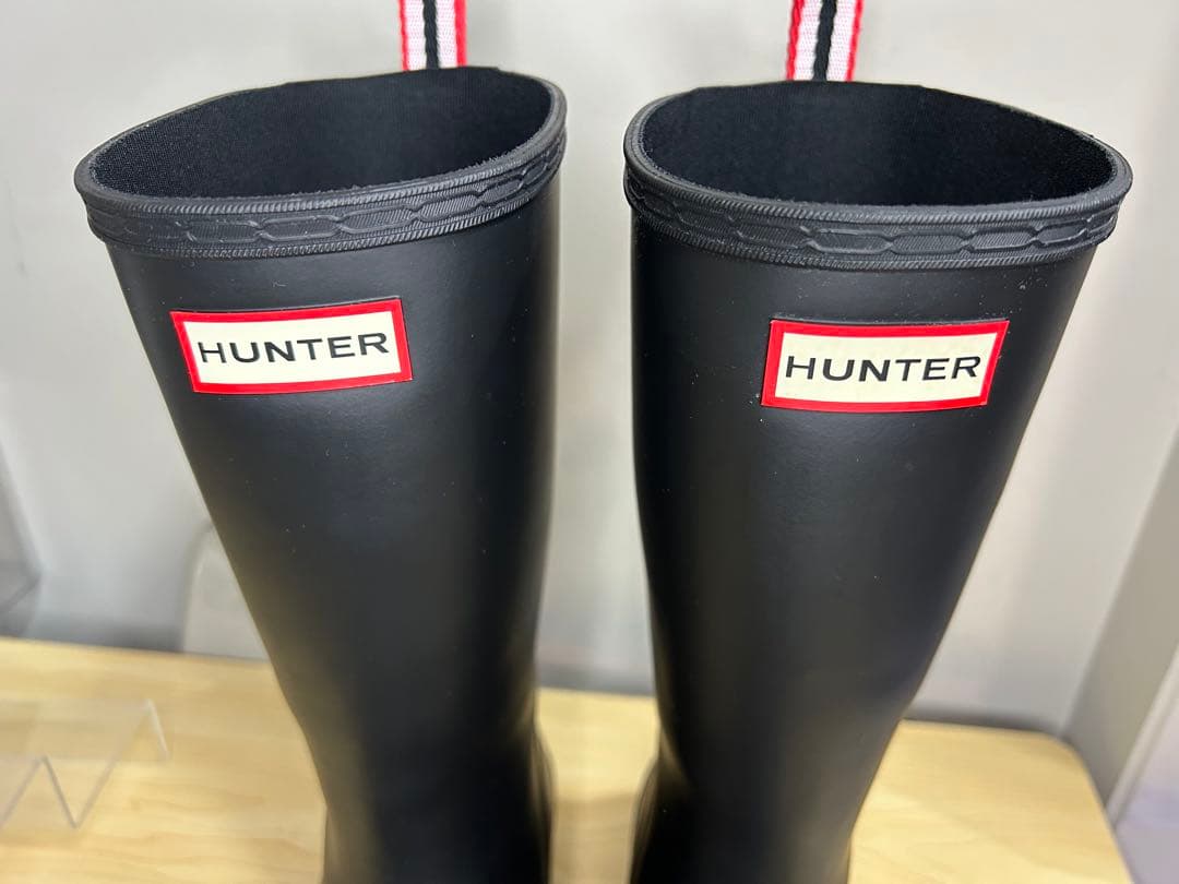 26.5〜27㎝★美品HUNTERショートレインブーツUK8ハンター長靴 プレイ