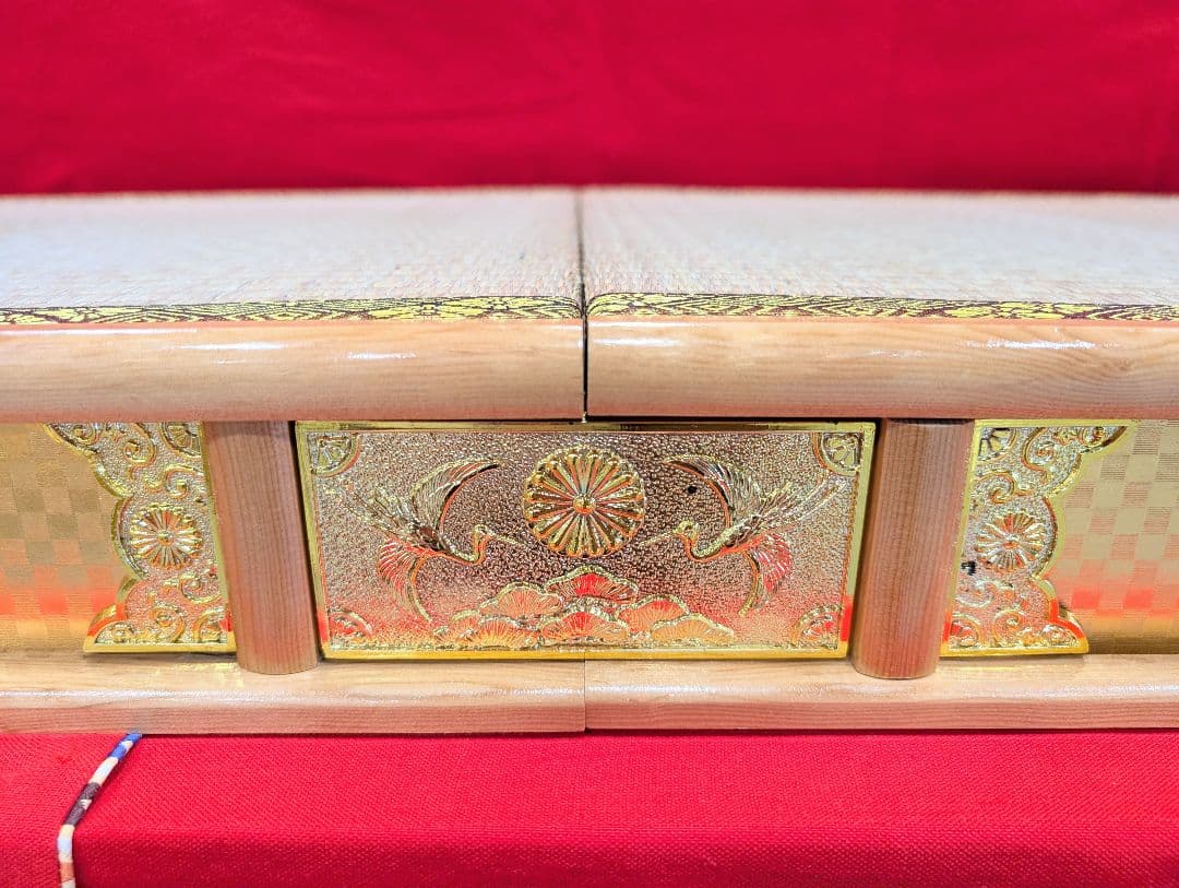 45号 黄金鶴 御殿台 セパレート 飾り台 畳台 金色 繧繝 金具 雛人形