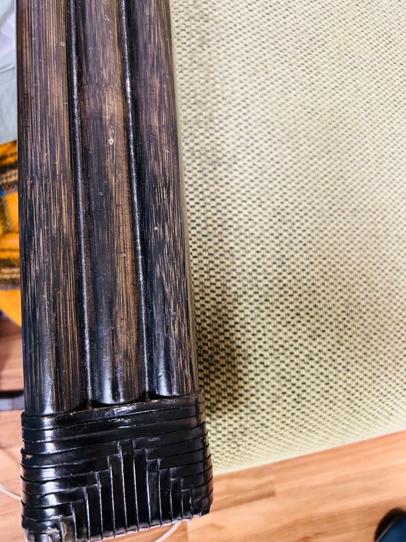 緑色布製2人掛けソファ　ラタン