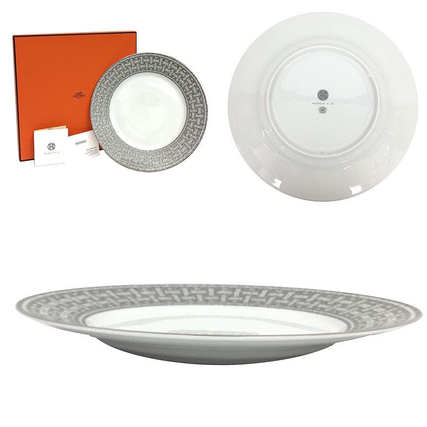 セール　エルメス　モザイク ヴァンキャトル 　ディナープレート　aq6920-1