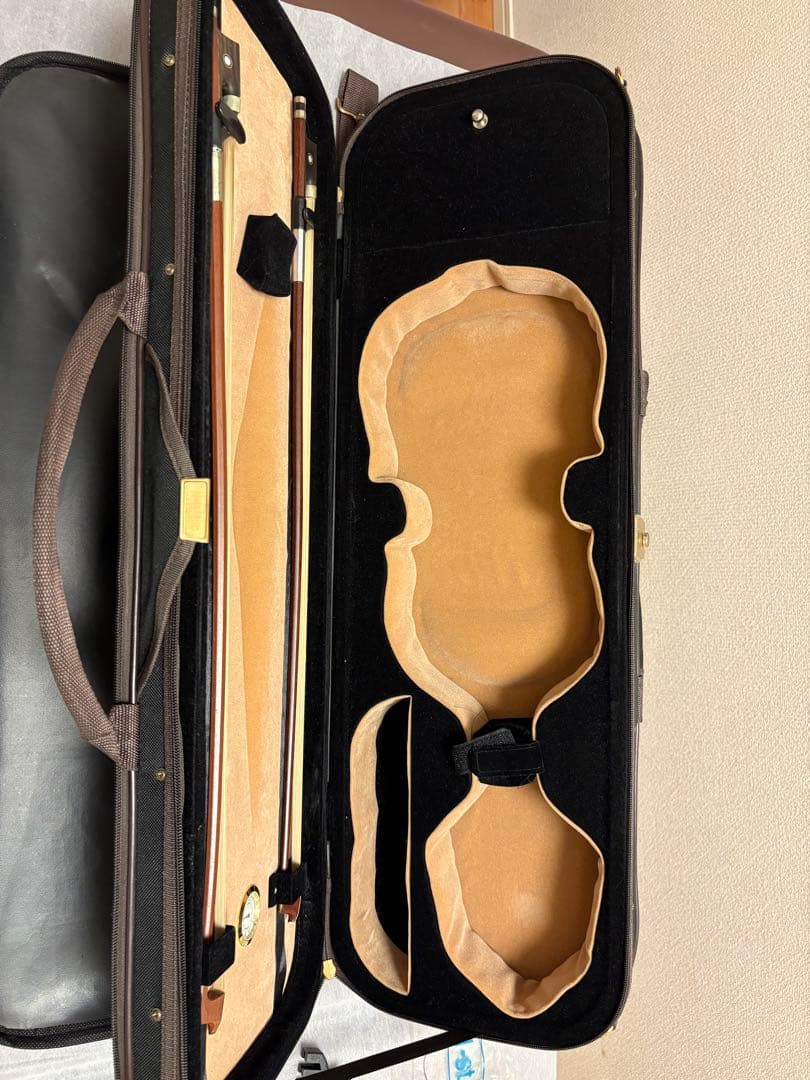 バイオリン 1/2サイズ 初心者セット 弓2本・肩当て・チューナー・予備弦・教本