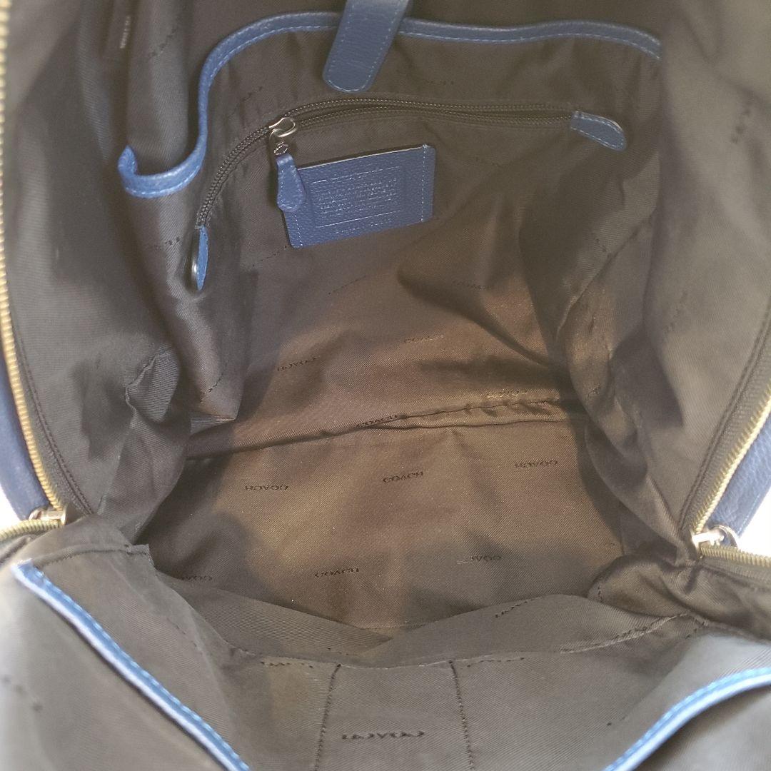 ⭐美品⭐COACH　ターンロック レザー リュック　シボ革　ブルー　大容量　通勤