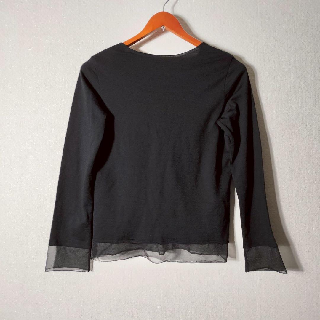 コムデギャルソン 天竺 カットソー レイヤード ジョーゼット シースルー