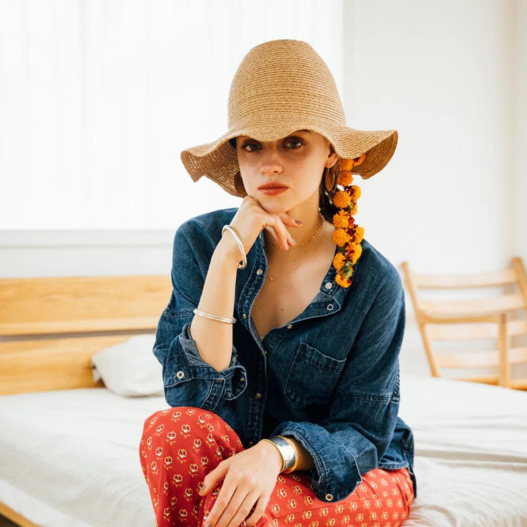 最終値下marihoja Raffia Braid Frill Tuli折畳可能