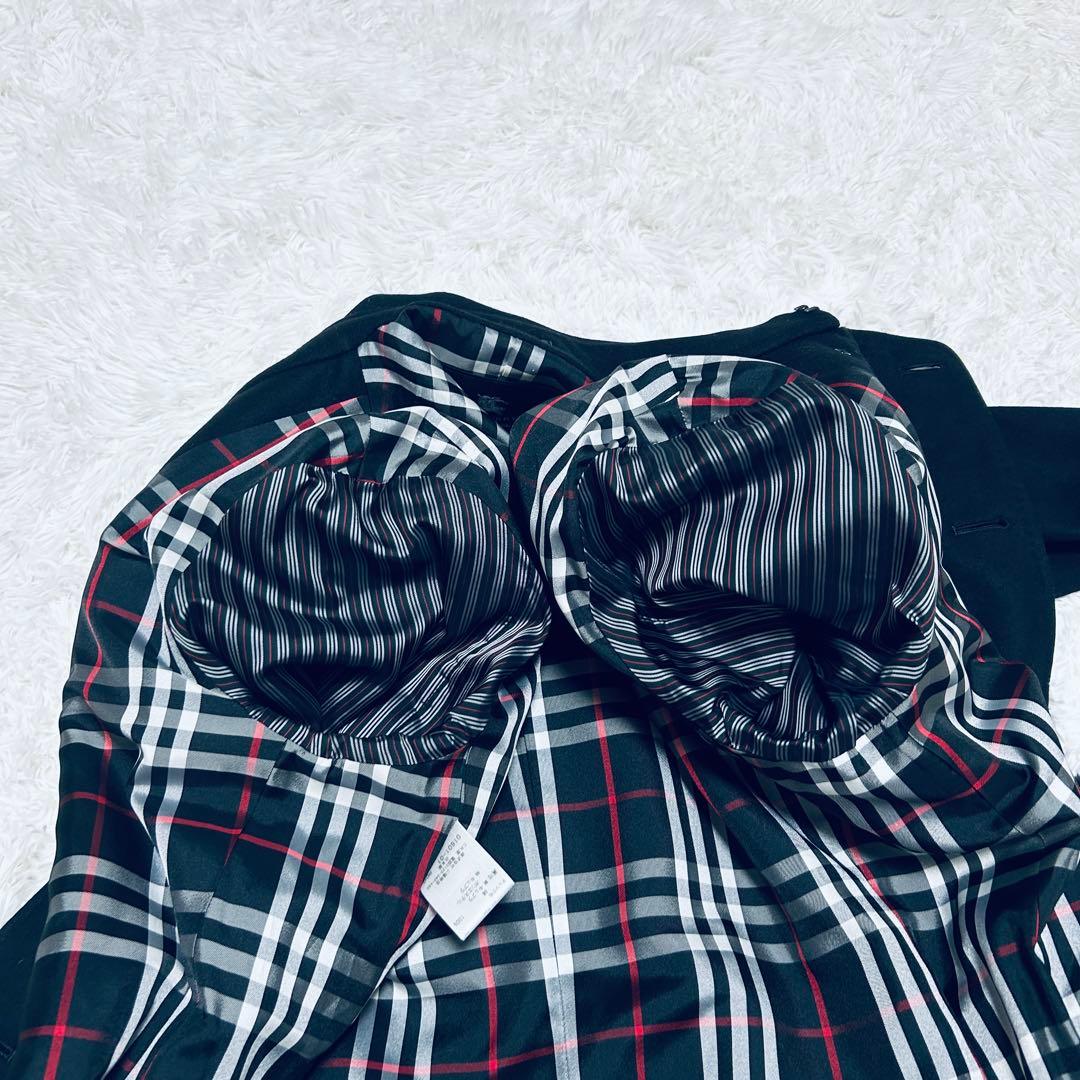 バーバリーブラックレーベル ウール　カシミヤ トレンチコート　チェック