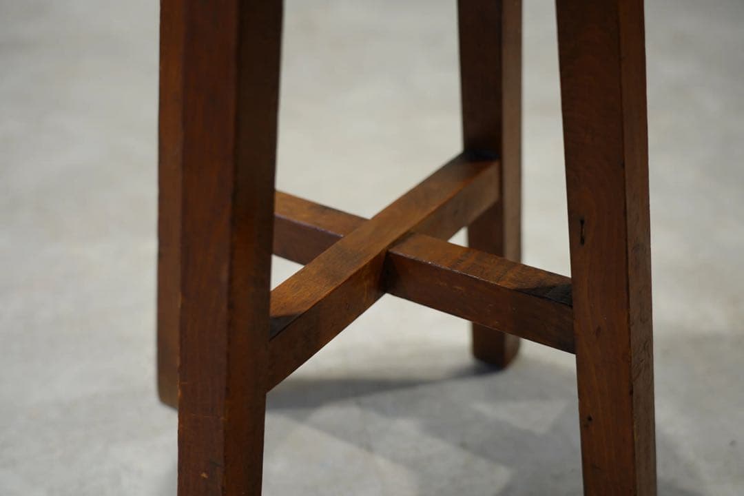 丸スツール　木製　古木　昭和レトロ　アンティーク　ビンテージ　チェア