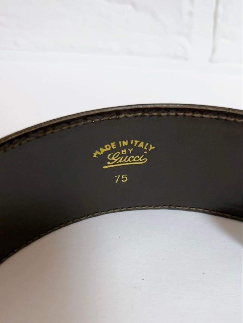 グッチ　GUCCI ベルト　ブラウン　GGバックル 75