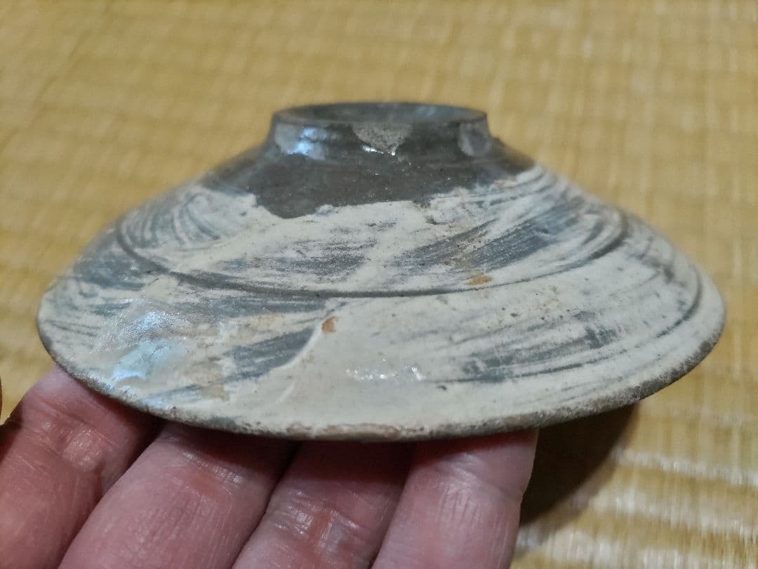 李朝　刷毛三嶋　皿（13.4cm）良品！