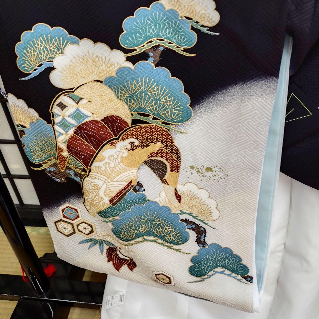 おしゃれで粋な男のお子さま宮参り山着物在庫処分013