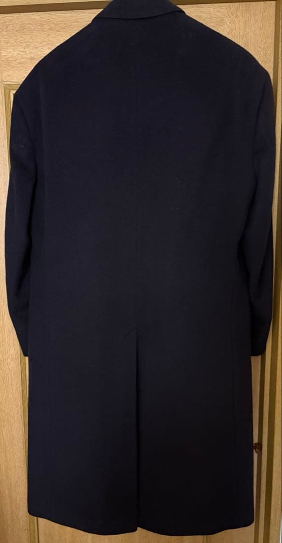 【極美品】BURBERRY カシミヤ　ロングコート 濃紺England製　XL