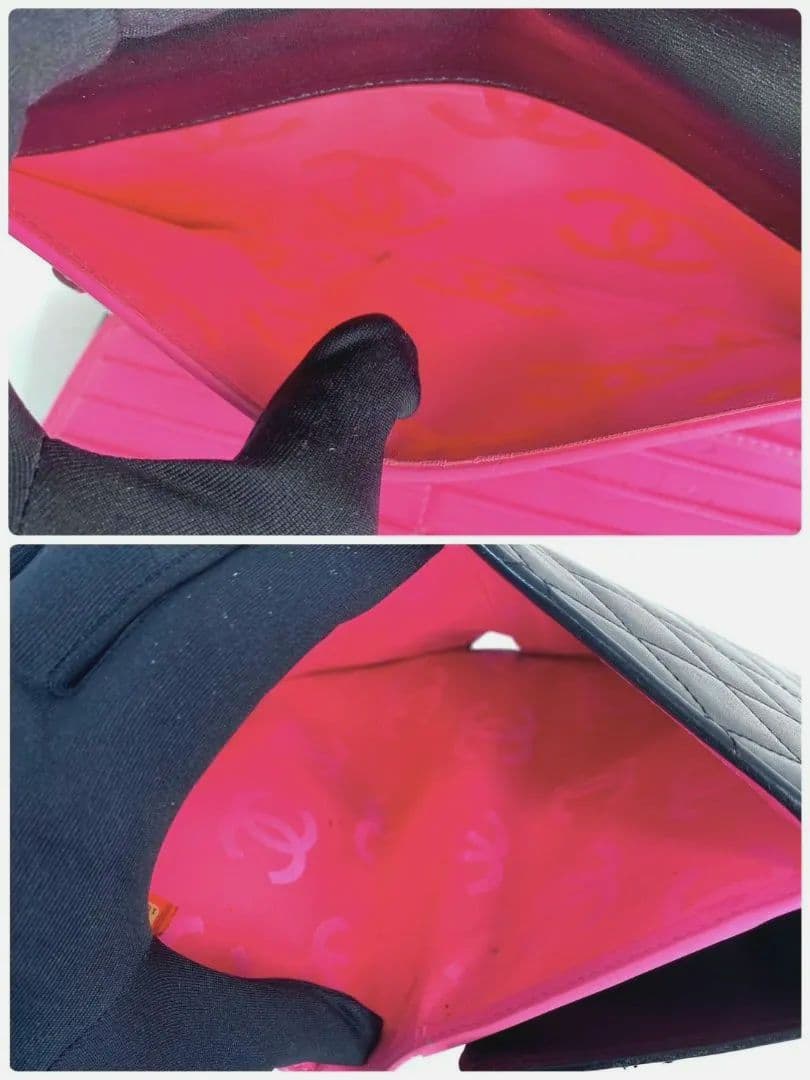 ギャランティ付属✨️極美品✨️ CHANEL カンボンライン 三つ折り 長財布