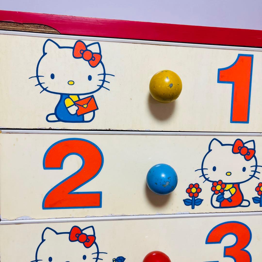 ハローキティー　小物入れ　昭和レトロ　サンリオ　木製　チェスト　1976年