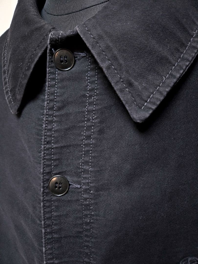 ヴィンテージ LE POPULAIRE ブラックモールスキン ワーク ジャケット