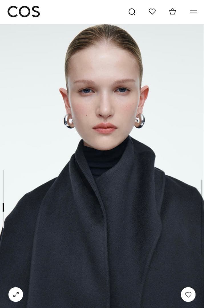 新品⭐︎COS ダブルフェイスフェイスウールマフラーケープ　ネイビー