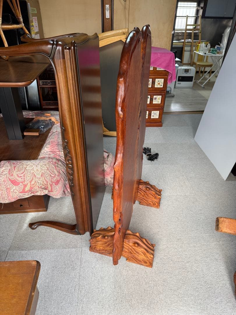 天然木 一枚板 衝立 無垢材 耳付き 和家具 ついたて 床の間 旅館什器