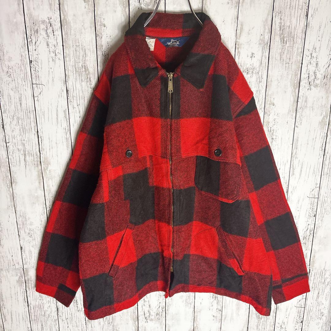 ウールリッチ 80s マッキーノジャケット XL ブロックチェック USA製