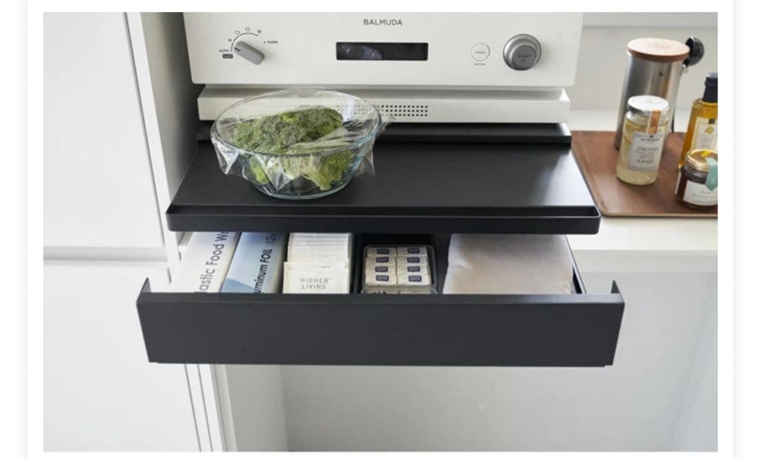 tower 『山崎実業ツーウェイキッチン家電下引き出し&スライドテーブルタワー