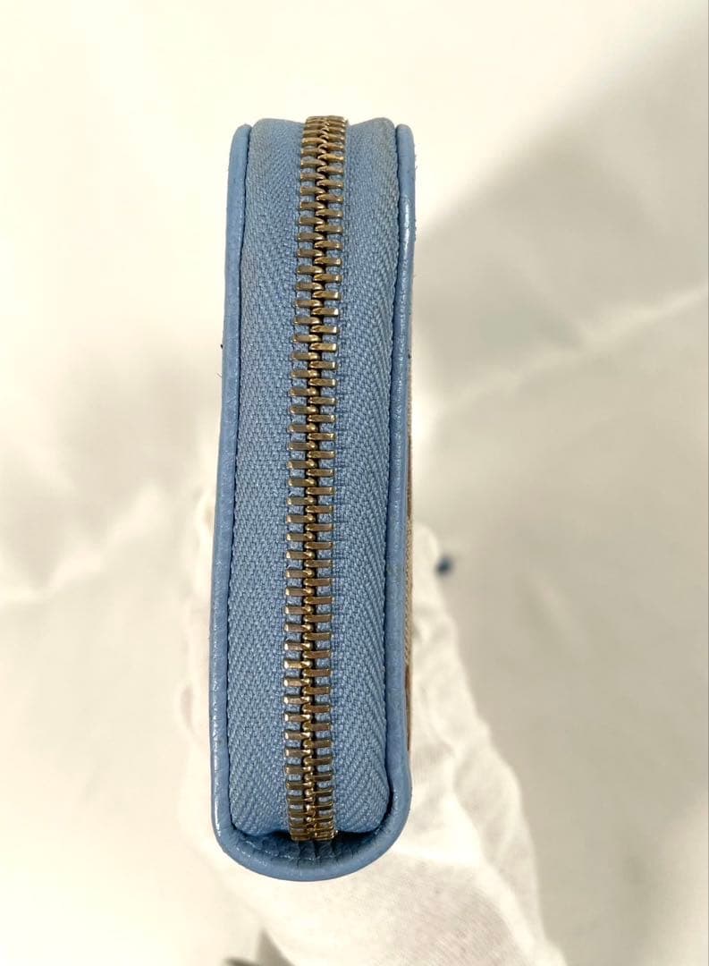 美品 GUCCI グッチ 長財布 ラウンドファスナー GGキャンバス レザー