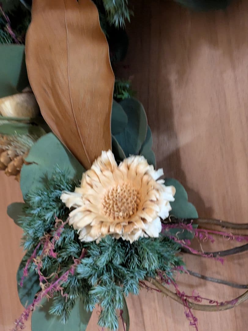 ドライフラワー★ボリュームグリーンリース★セルリア　クリスマスにも♪