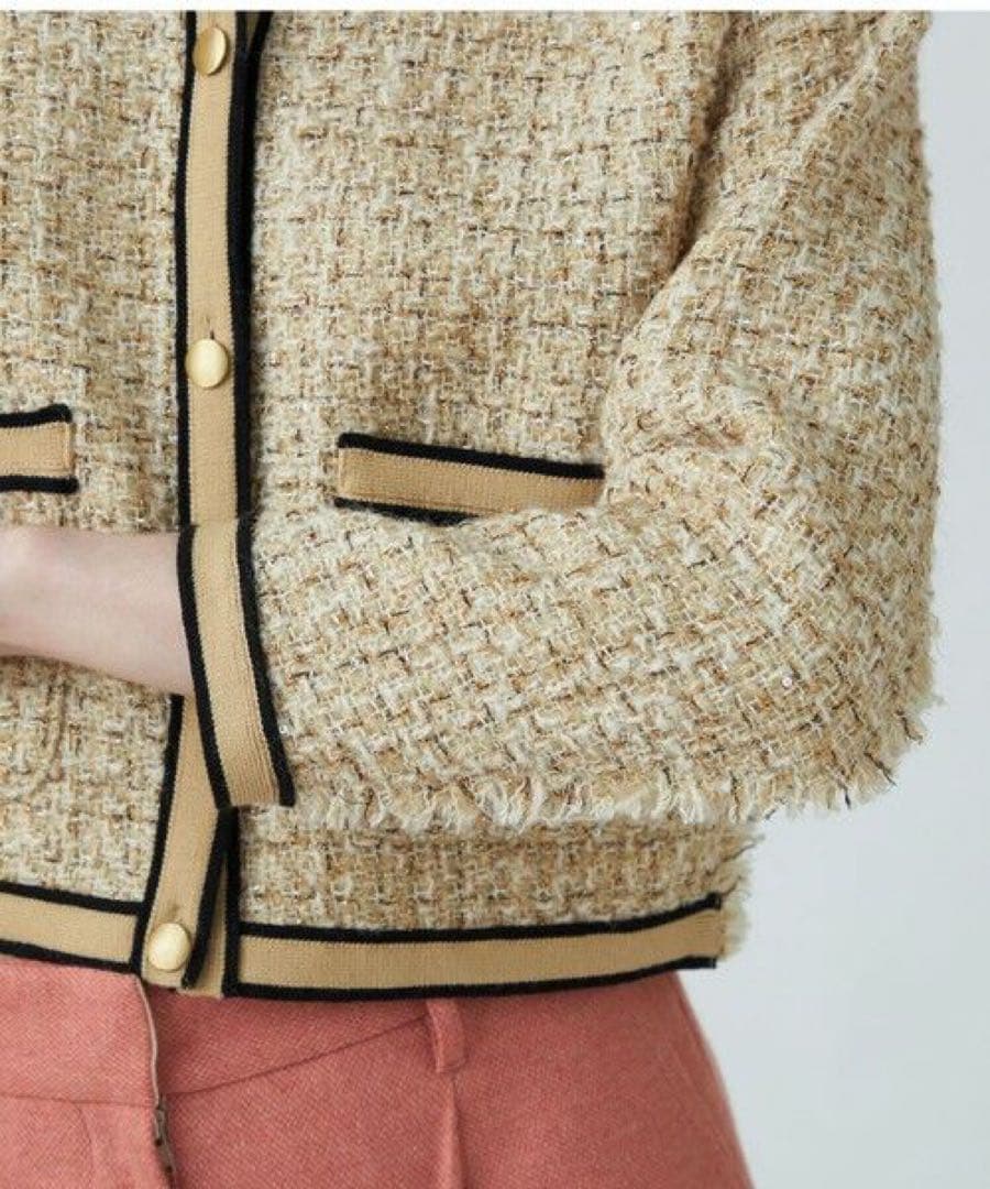 Ballsey ニットコンビツイード クルーネックジャケット36（9号）