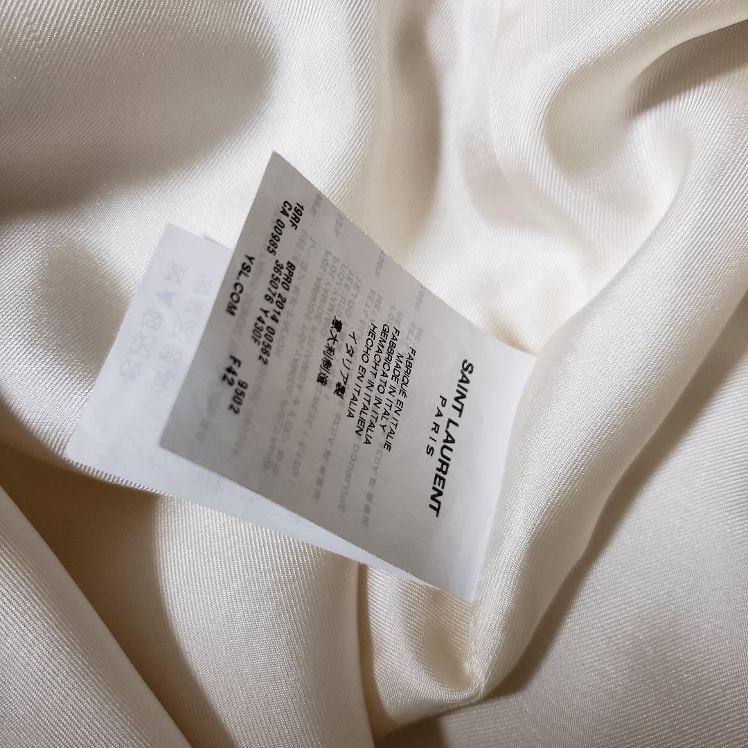 サンローラン SaintLaurent　レーストリム　サテン　ドレス　ワンピース