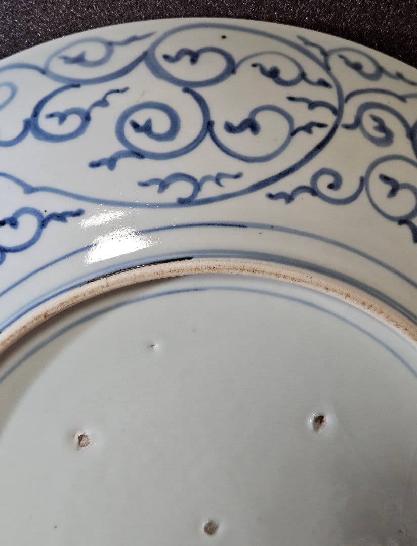 【珍品図変わり❗️】明治時代　古伊万里　錦手　金彩色絵　七福神図　唐草文様　大皿