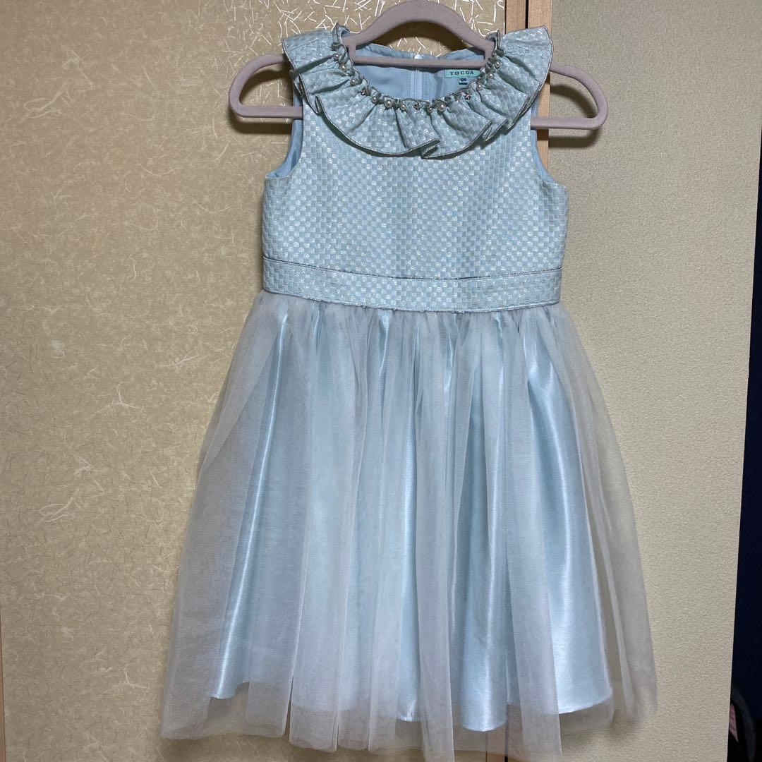 Tocca 水色 フリルドレス 120㎝