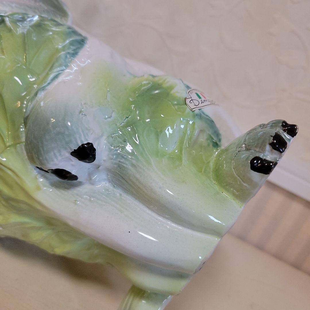 ウサギの置物　陶器製　ヴィンテージ　垂れ耳ウサギのオブジェ　希少