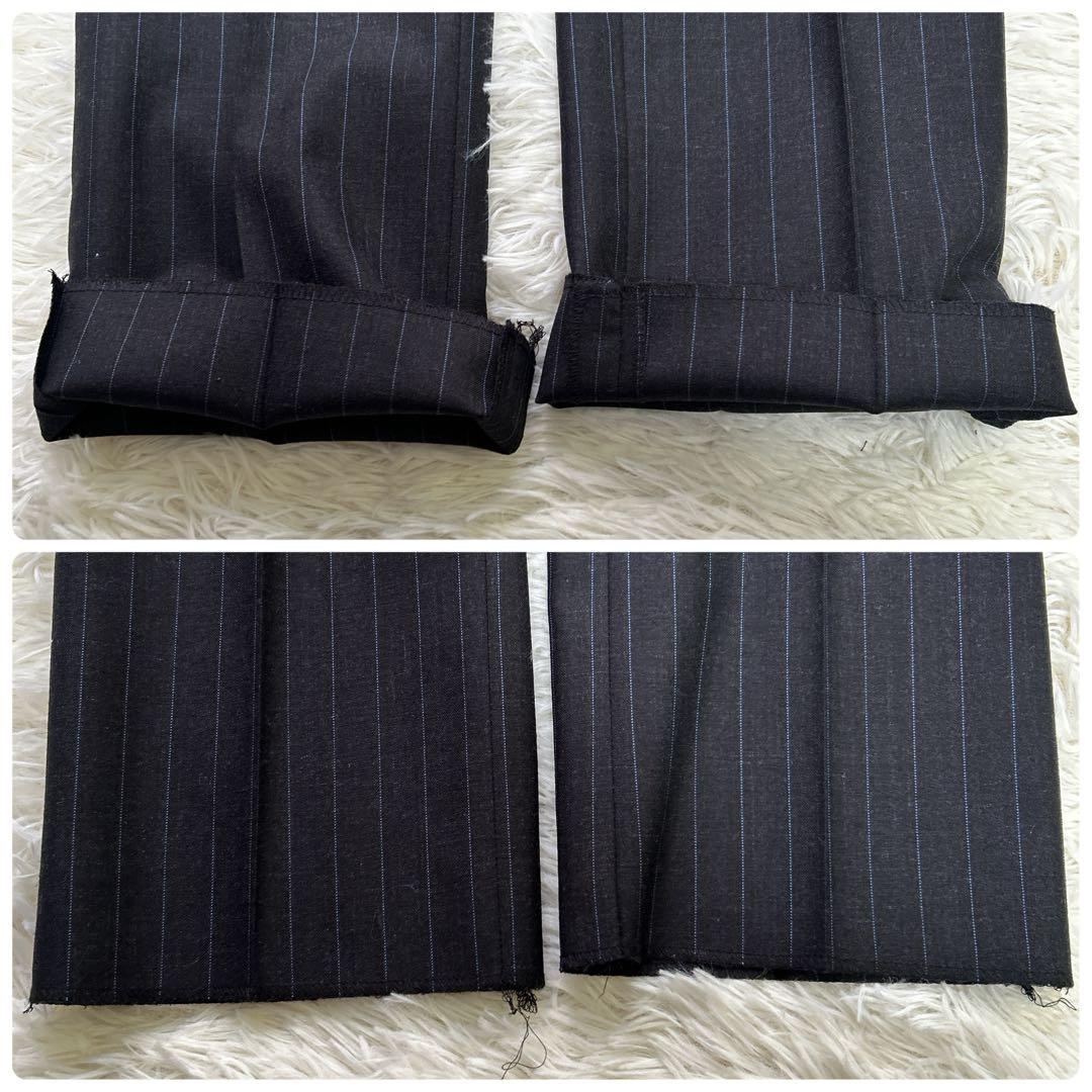 ✨未使用タグ付き✨英国 HEALD生地 メンズ スーツ Y6濃グレー ストライプ