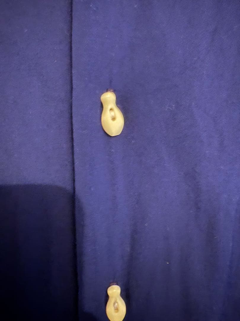 60sヴィンテージボーリングシャツ紺ネイビーピンボタン古着