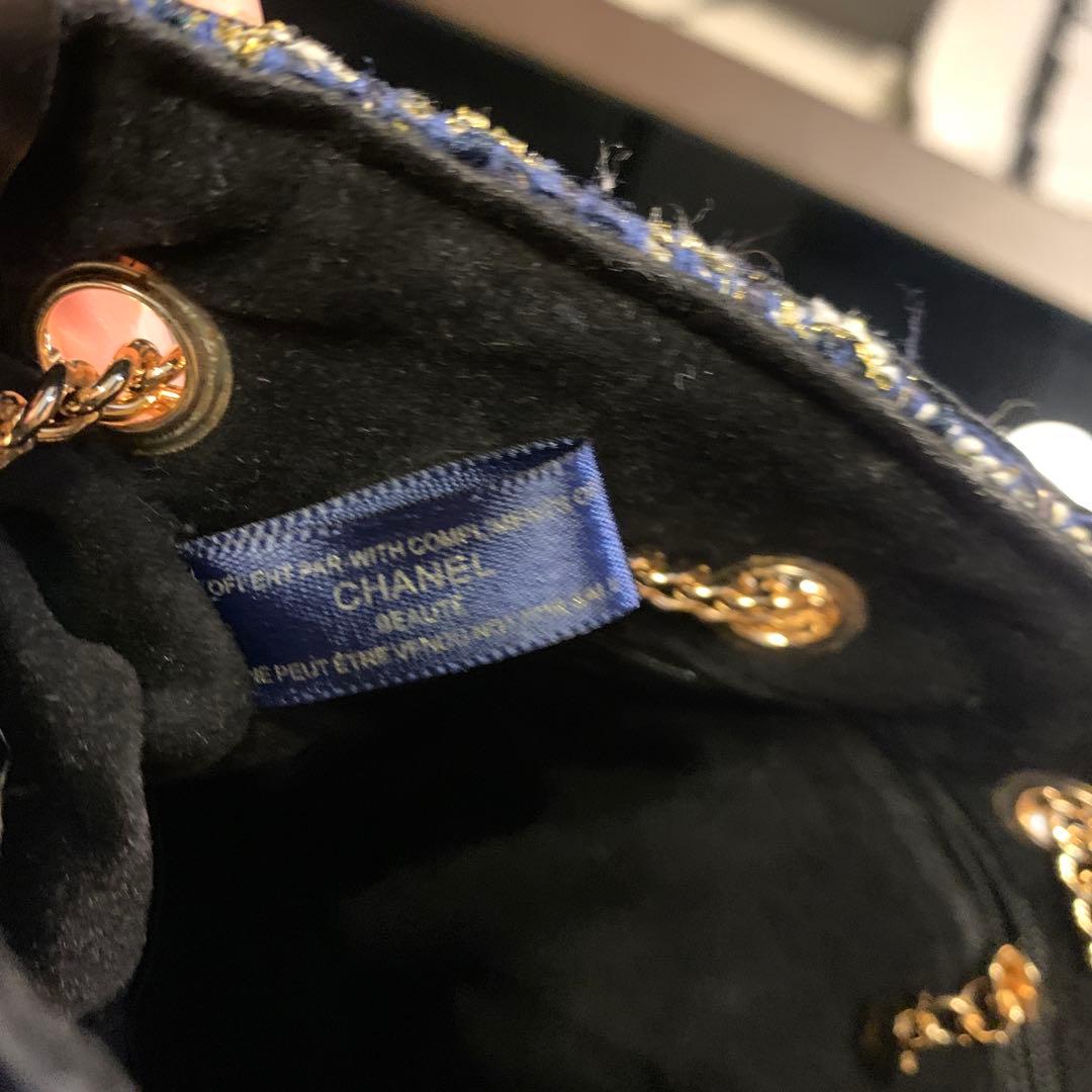 レア　非売品　CHANELノベルティ ツイードバケットバック　ネイビー