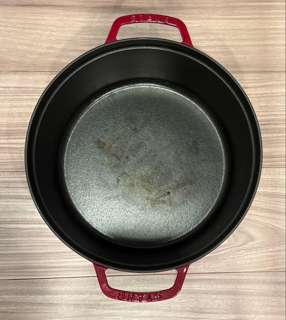 ストウブ　ピコ・ココット 28cm ラウンド　チェリーレッド　鋳鉄