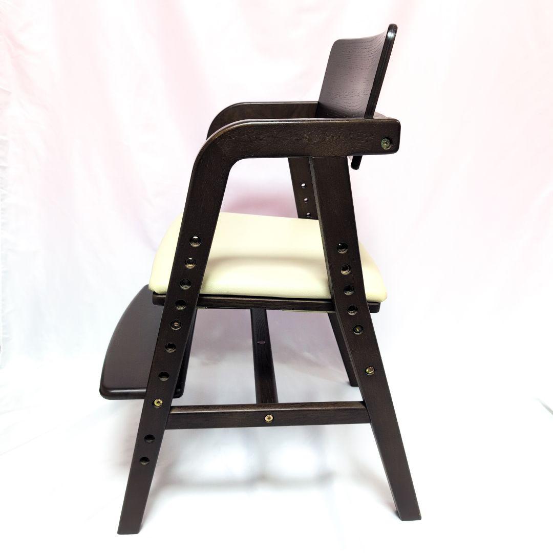 大和屋　キトコ　キッズダイニングチェア　ダークブラウン　アイボリー